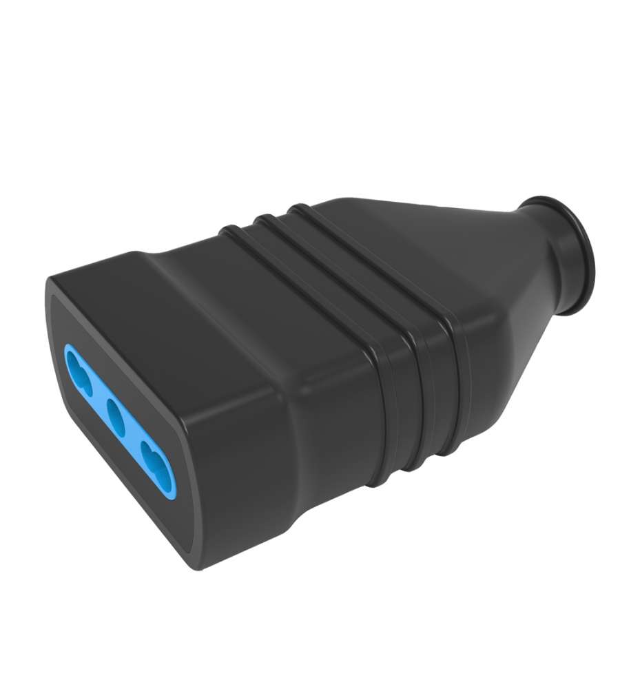 Presa Bivalente 10/16A 2P+T con Uscita Cavo Assiale PolyPool Presa Bivalente 10/16A 2P+T con Uscita Cavo Assiale PolyPool